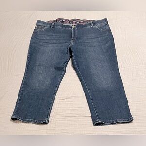 Lee Women's Plus-Size Midrise Total Freedom Kilee Capri Jean, denim, 20W